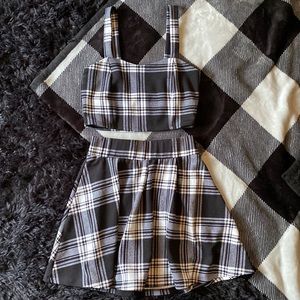 Plaid skirt and tank top set